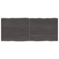 Tafelblad natuurlijke rand 120x50x(2-4)cm eikenhout donkerbruin - thumbnail