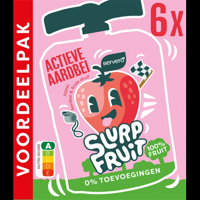 Servero Slurpfruit Actieve Aardbei Appel, Aardbei & Rode Druif Voordeelpak 6 x 90 g bij Jumbo - thumbnail