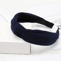 Zachte geknoopte hoofdband Hairband Lady Bow haar hoepel haaraccessoires (marineblauw) - thumbnail