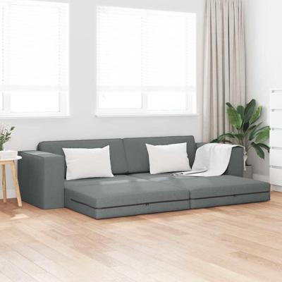 Vloersofa Bed Donkergrijs 245 x 78 x 77 cm Stof