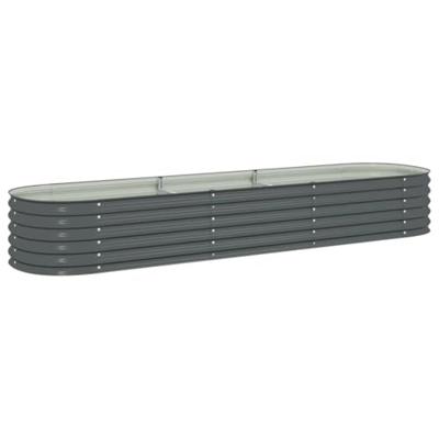 VidaXL Plantenbak verhoogd 320x80x44 cm gegalvaniseerd staal grijs VidaXL Plantenbak verhoogd 320x80x44 cm gegalvaniseerd staal grijs