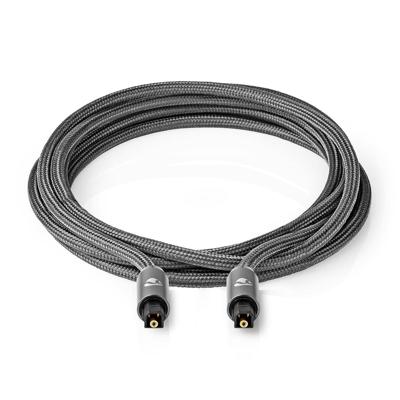 Digitale Audiokabel | TosLink Male - TosLink Male | Gun Metal Grey | Gevlochten Kabel