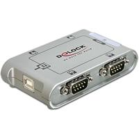 Delock Delock USB 2.0 to 4 port serial HUB - Serieller Adapter 87414 USB-hub 4 poorten USB-A USB 2.0 480 MBit/s Zilver - thumbnail