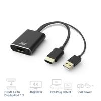 ACT HDMI naar DisplayPort adapter. 4K@60Hz - thumbnail