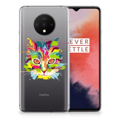 OnePlus 7T Telefoonhoesje met Naam Cat Color OnePlus 7T Telefoonhoesje met Naam Cat Color