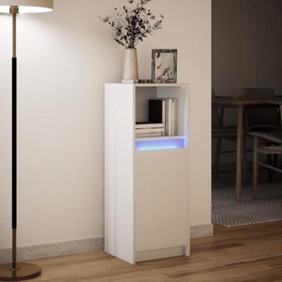 Dressoir met LED 38x34x100 cm bewerkt hout wit