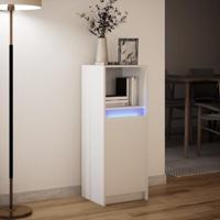 Dressoir met LED 38x34x100 cm bewerkt hout wit - thumbnail