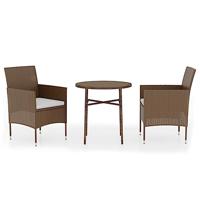 3-delige Tuinset poly rattan bruin - thumbnail