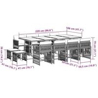 13-delige Tuinset met kussens poly rattan zwart - thumbnail