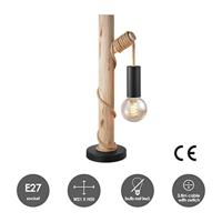 Landelijke tafellamp Maritime - 21/21/55cm - bedlampje - Hout - geschikt voor E27 LED lichtbron - met snoerschakelaar - geschikt voor woonkamer, slaapkamer en thuiskantoor - thumbnail