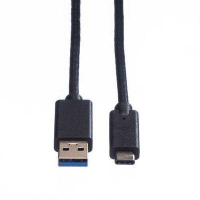 ROLINE GREEN USB 3.2 Gen 1 kabel, A-C, M/M, zwart, 0,5 m