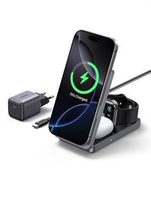 UGREEN W707 3-in-1 15W Magnetic Charger Wireless Charger 15 W Qi-standaard Grijs