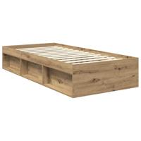 Bedframe Ambachtelijk eiken 90 x 190 cm Massief grenenhout - thumbnail