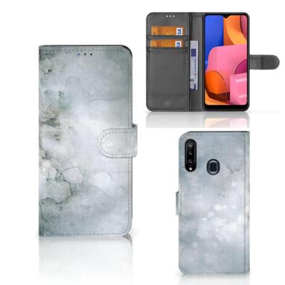 Hoesje Samsung Galaxy A20s Painting Grey | Portemonnee hoesje Hoesje Samsung Galaxy A20s Painting Grey | Portemonnee hoesje