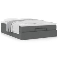 Ottoman bed met matras 140x200cm stof donkergrijs - thumbnail
