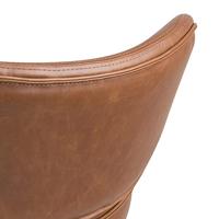 Bendt Fauteuil 'Ida' PU-leder, kleur zwart / cognac - thumbnail