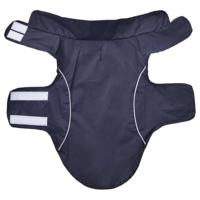 Hondenregenjas met reflecterende strips polyester marineblauw S - thumbnail