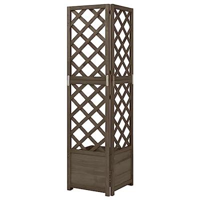 VidaXL Latwerkplantenbak hoekmodel 40x40x150 cm vurenhout grijs