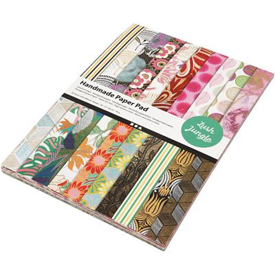 Creativ Company Papierblok jungle met handgemaakt papier, 20 vellen