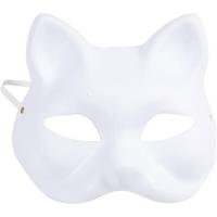 Creativ Company Kattenmasker, h: 17,5 cm, b: 18,5, wit, 1 stuk - thumbnail