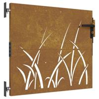 VidaXL Poort 85x100 cm grasontwerp cortenstaal - thumbnail