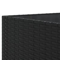 5-delige Loungeset met kussens poly rattan zwart - thumbnail