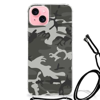 iPhone 15 Plus Doorzichtige Silicone Hoesje Army Light iPhone 15 Plus Doorzichtige Silicone Hoesje Army Light