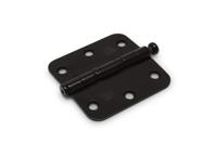 DX kogellagerscharnier ronde hoeken 76x76 mm RVS geborsteld zwart - thumbnail