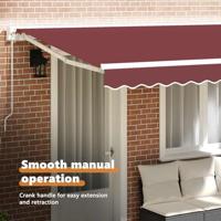 VidaXL Inklapbaar zonnescherm bordeauxrood 350 x 200 cm - thumbnail