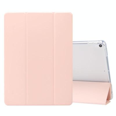 Voor iPad Air (2019)/Pro 10.5 (2017) 3-opvouwbare elektrisch geperste huidtextuur horizontale flip schokbestendige transparante TPU + PU lederen behui Voor iPad Air (2019)/Pro 10.5 (2017) 3-opvouwbare elektrisch geperste huidtextuur horizontale flip schokbestendige transparante TPU + PU lederen behui