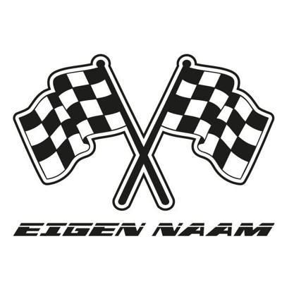 Formule 1 vlaggen, Eigen naam - Muursticker Formule 1 vlaggen, Eigen naam - Muursticker