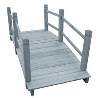 VidaXL Tuinbrug 140x60x56 cm massief vurenhout grijs - thumbnail