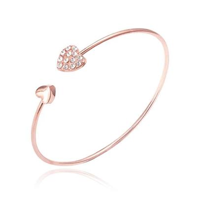 LGT JWLS Bangle Armband met Harten - Rose Gouden Coating