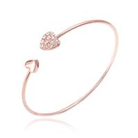 LGT JWLS Bangle Armband met Harten - Rose Gouden Coating - thumbnail
