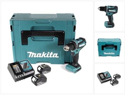 Makita DDF485RFJ Accu-schroefboormachine 18 V 3 Ah Li-ion Incl. 2 accus, Incl. koffer, Incl. lader