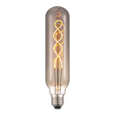 Edison Vintage LED filament lichtbron Tube - Rook - Spiraal - Retro LED lamp - 6/6/22.5cm - geschikt voor E27 fitting - Dimbaar - 4W 100lm 1800K - warm wit licht