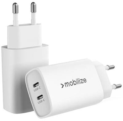 Mobilize Wall Charger 2x USB-C GaN 45W with PD/PPS White