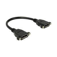 DeLOCK 0.5m F-F DisplayPort Zwart - thumbnail