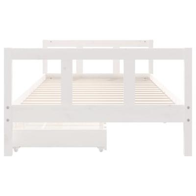 Kinderbedframe 90x200 cm massief grenenhout wit - thumbnail