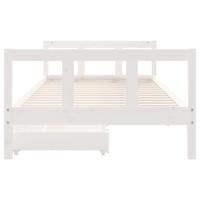 Kinderbedframe 90x200 cm massief grenenhout wit - thumbnail