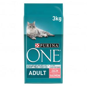 Purina One Adult met zalm kattenvoer 3 kg - thumbnail