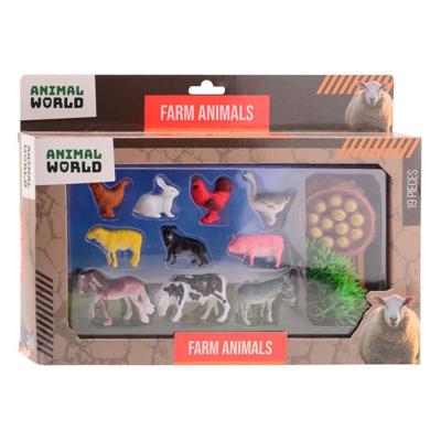 Johntoy Animal world - boerderij dieren speelset, 19dlg.
