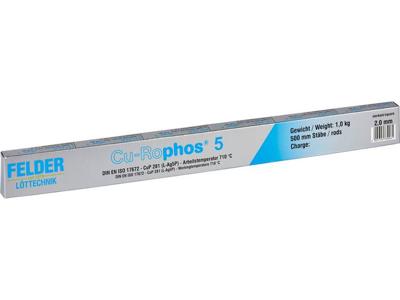 Felder Cu-Rophos 5 Soldeertin Staaf, Loodvrij CuP 281 16 g 2 mm Felder Cu-Rophos 5 Soldeertin Staaf, Loodvrij CuP 281 16 g 2 mm