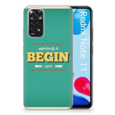 Xiaomi Redmi 10 | Redmi Note 11 4G | Siliconen hoesje | met naam Quote Begin Xiaomi Redmi 10 | Redmi Note 11 4G | Siliconen hoesje | met naam Quote Begin