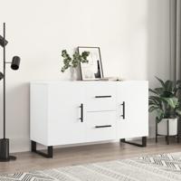Dressoir 100x36x60 cm bewerkt hout wit - thumbnail