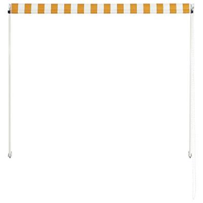 Luifel uittrekbaar 100x150 cm geel en wit Luifel uittrekbaar 100x150 cm geel en wit