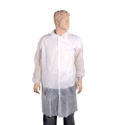 ComFort Bezoekersjas | XL | drukknoop | PP | wit | 50 stuks