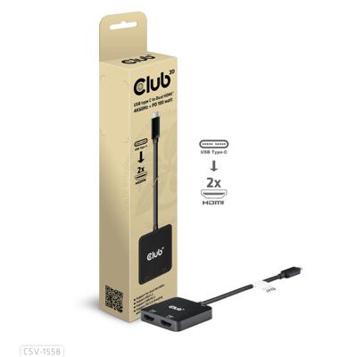 club3D CSV-1558 USB-C-displaykabel USB-C / HDMI Adapter USB-C stekker, HDMI-A-bus 15 cm Zwart club3D CSV-1558 USB-C-displaykabel USB-C / HDMI Adapter USB-C stekker, HDMI-A-bus 15 cm Zwart
