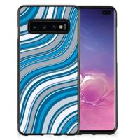 Samsung Galaxy S10+ Bumper Case Waves Blue - thumbnail