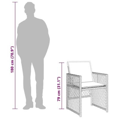13-delige Tuinset met kussens poly rattan bruin